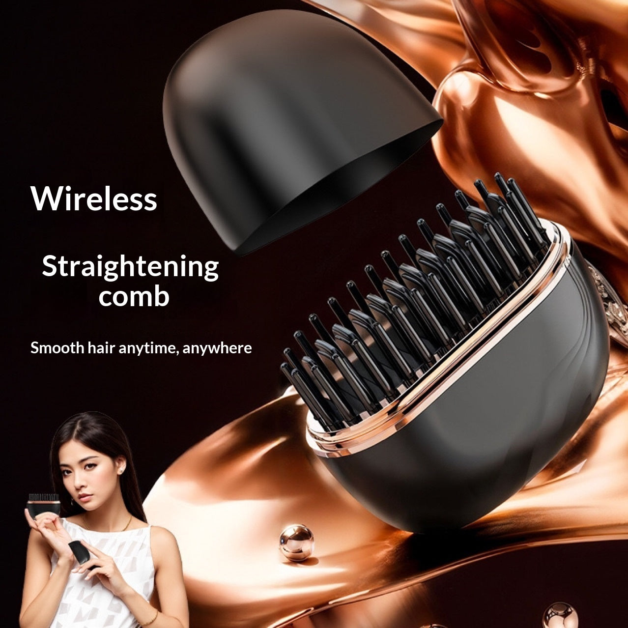 Mini Charging Hair Straightener Comb